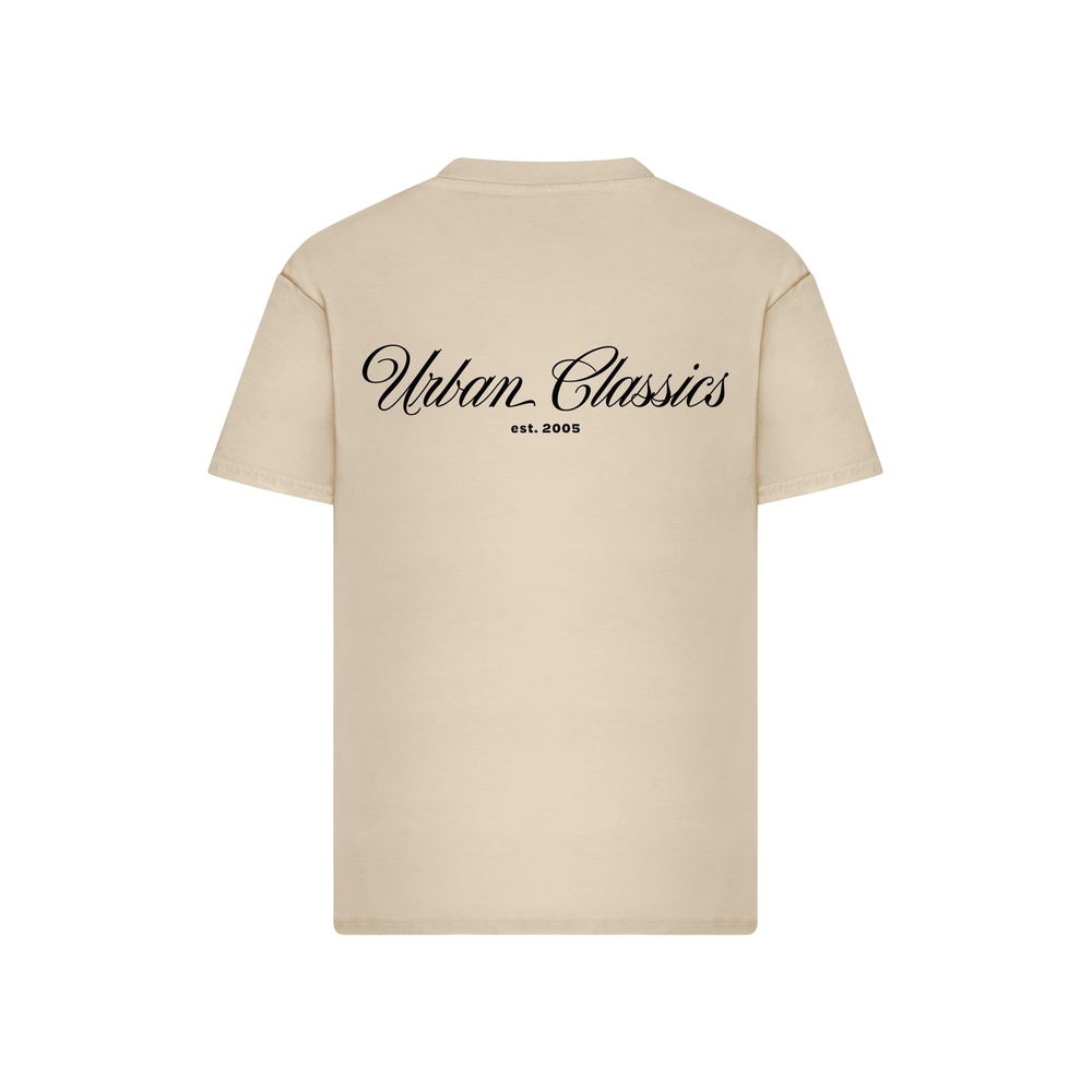 Urban Classics - Flow Script Logo Loose Tshirt Femme - Crème